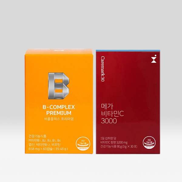[비타민 B+C세트] 비콤플렉스 프리미엄 2개월분+메가비타민C 3000 1개월분